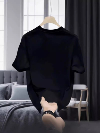 Ανδρικό κοντομάνικο T‑shirt από 100% βαμβάκι, καλοκαίρι 2024, ευρωπαϊκό στυλ, μινιμαλιστικό τύπωμα με γράμματα, στενή γραμμή