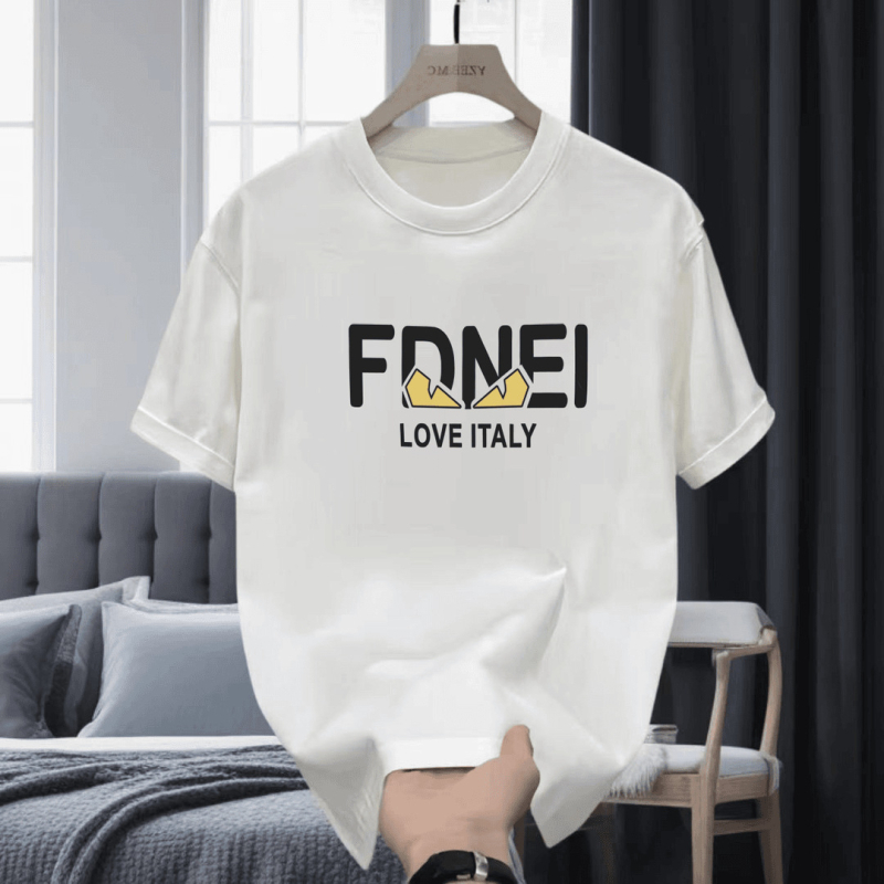 Ανδρικό κοντομάνικο T‑shirt από 100% βαμβάκι, καλοκαίρι 2024, ευρωπαϊκό στυλ, μινιμαλιστικό τύπωμα με γράμματα, στενή γραμμή