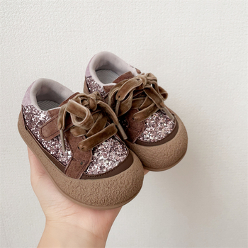 Cipele za bebe i malu djecu sa šljokicama, mekana potplat, jednobojne, niski gornji dio, za uzrast 1-3 godina, unisex
