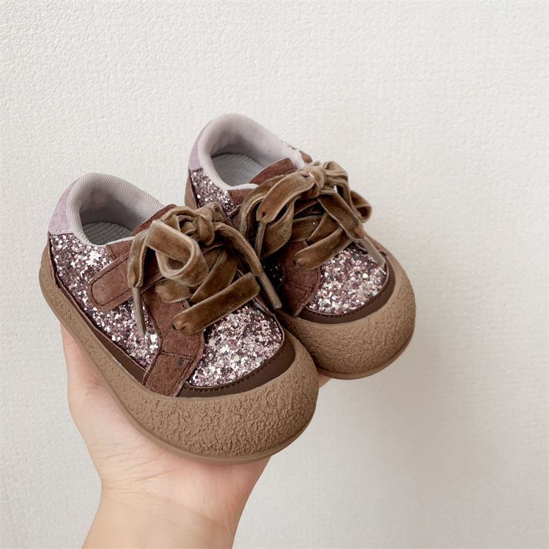 Cipele za bebe i malu djecu sa šljokicama, mekana potplat, jednobojne, niski gornji dio, za uzrast 1-3 godina, unisex