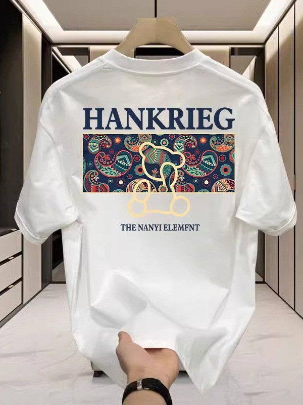 Muški T-shirt kratkih rukava od 100% pamuka, ljetni, udoban kroj, američki stil