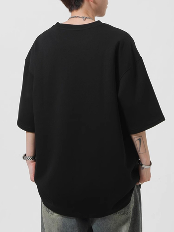 Κεντημένο κοντομάνικο T-shirt για άνδρες, καλοκαίρι 2026, σχέδιο μπαμπού, χαλαρή γραμμή, νέο κινεζικό στυλ