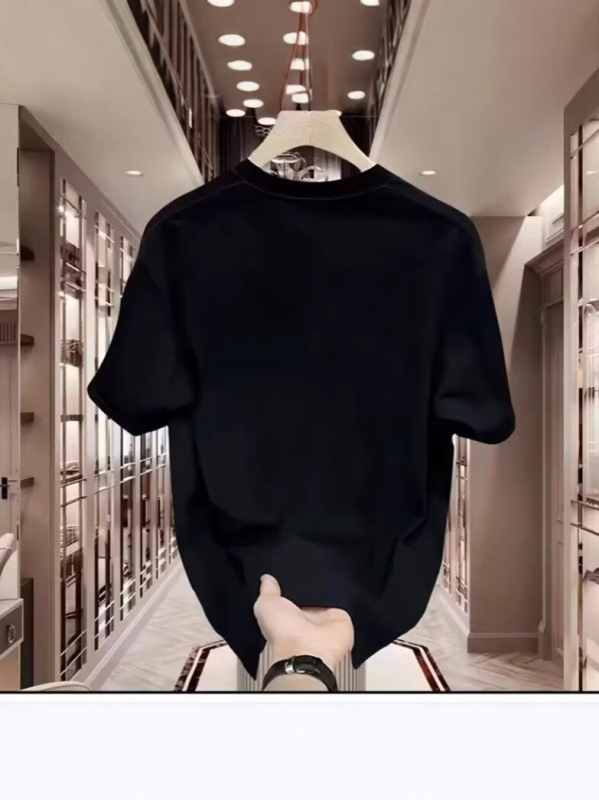 Ανδρικό κοντομάνικο βαμβακερό T-shirt, 2025 καλοκαίρι, άνετη γραμμή, στρογγυλός λαιμός, καθημερινή μόδα με εκτύπωση κινουμένων σχεδίων