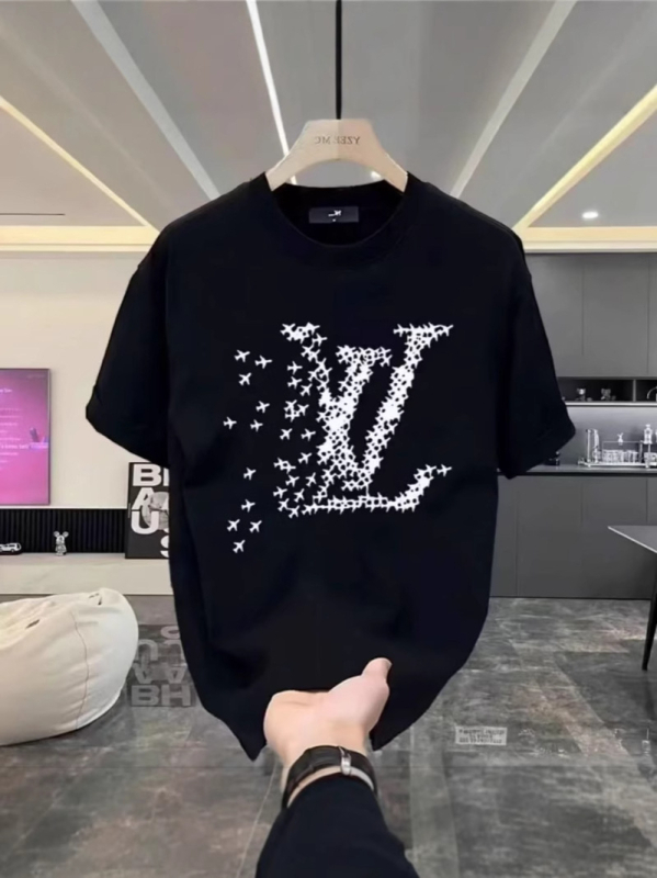 Καλοκαιρινή κοντομάνικη T-shirt από 100% βαμβάκι, unisex, χαλαρή γραμμή, γεωμετρικό τύπωμα, στρογγυλή λαιμόκοψη