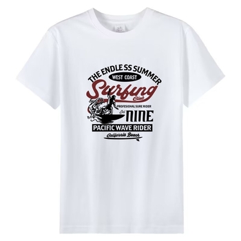 Ανδρικό κοντομάνικο βαμβακερό T-shirt, χαλαρή γραμμή, καλοκαίρι 2025, εκτύπωση με γράμματα και γεωμετρικό μοτίβο