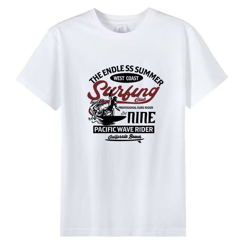 Ανδρικό κοντομάνικο βαμβακερό T-shirt, χαλαρή γραμμή, καλοκαίρι 2025, εκτύπωση με γράμματα και γεωμετρικό μοτίβο