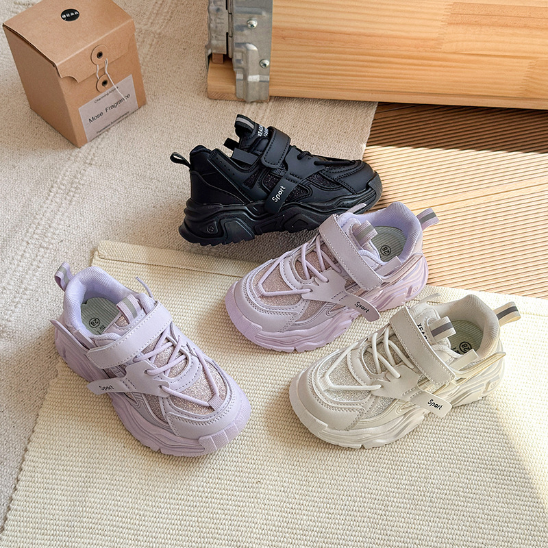 Dječje sportske tenisice s šljokicama, mekani potplat, casual dad sneakers stil, proljeće 2026