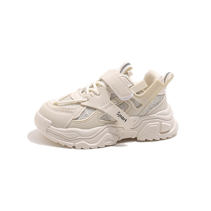 Dječje sportske tenisice s šljokicama, mekani potplat, casual dad sneakers stil, proljeće 2026