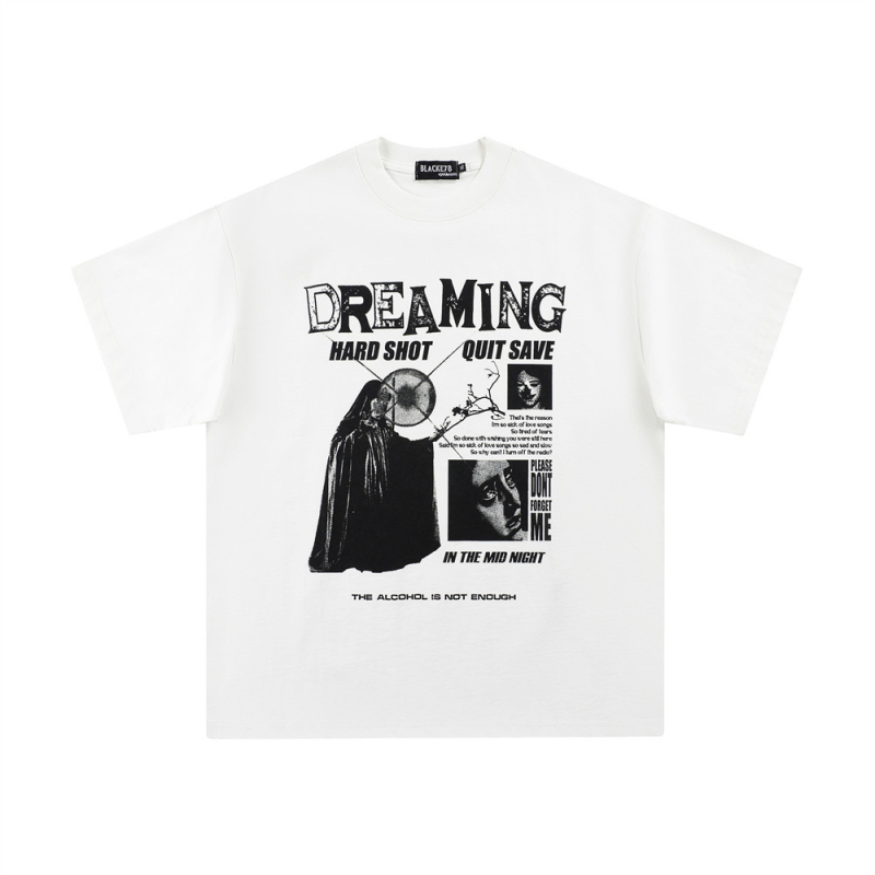 TIFO ανδρική κοντομάνικη βαμβακερή μπλούζα με εκτύπωση αφηρημένης φιγούρας, χαλαρή εφαρμογή, καλοκαίρι