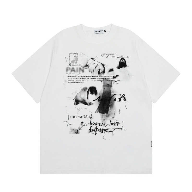 Ανδρικό κοντομάνικο βαμβακερό T‑shirt με γεωμετρικό σχέδιο, αμερικανικού στυλ streetwear, στρογγυλός λαιμός, καλοκαιρινή καθημερινή ενδυμασία
