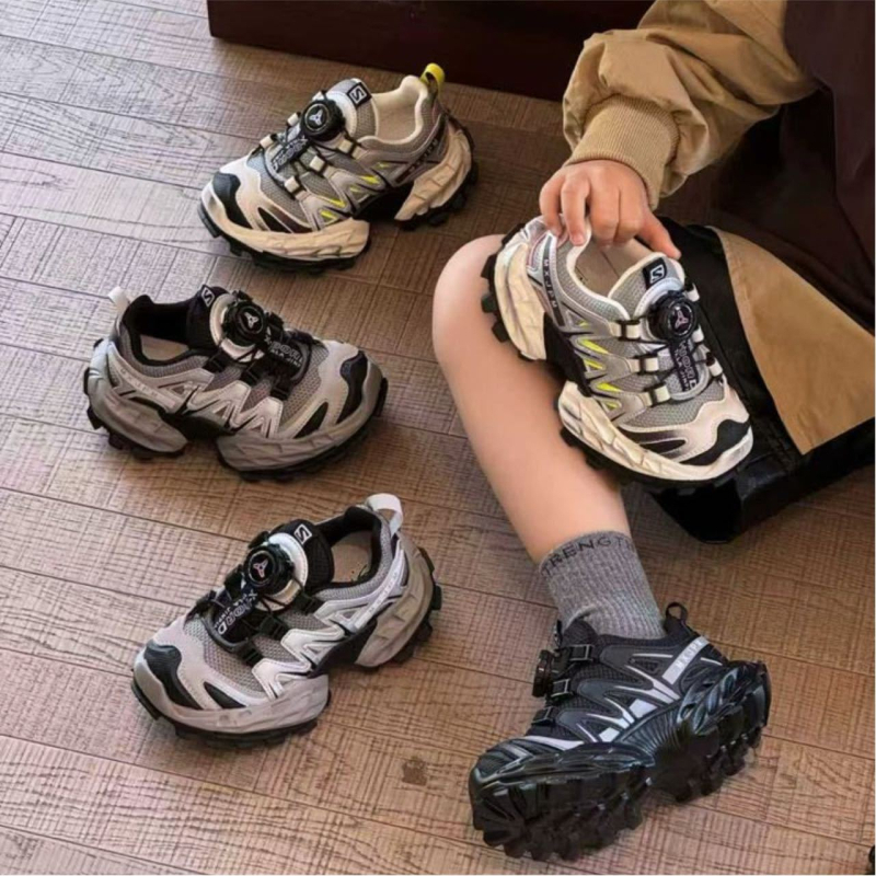 Dječje tenisice u trendu, unisex, lagane, s rotirajućom kopčom, protiv sklizavanja, s prugastim gornjim dijelom, EVA đon, sve sezone
