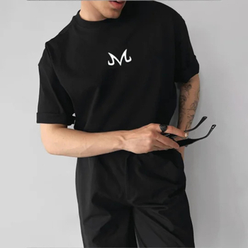Pamukasta majica s prilagođenim anime otiskom, teška tkanina, klasični unisex kroj, kratki rukavi