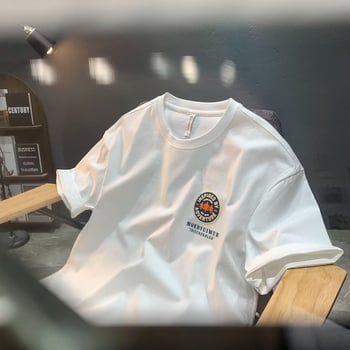 Muški kratki T-shirt od Lycra Ice Silk Cottona, slim kroj, urban print s motivom crtića