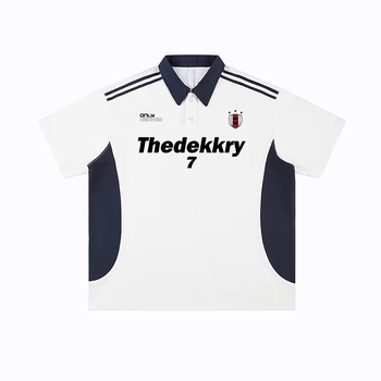 Muško ljetno T-shirt s blokovima boja, kratkim rukavima, opušten kroj, udobna, retro američki stil, poliester