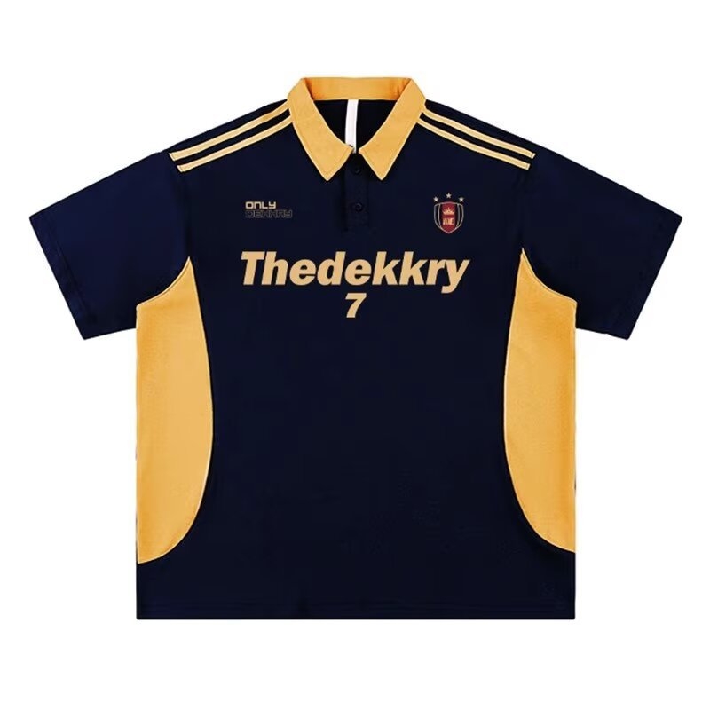 Muško ljetno T-shirt s blokovima boja, kratkim rukavima, opušten kroj, udobna, retro američki stil, poliester
