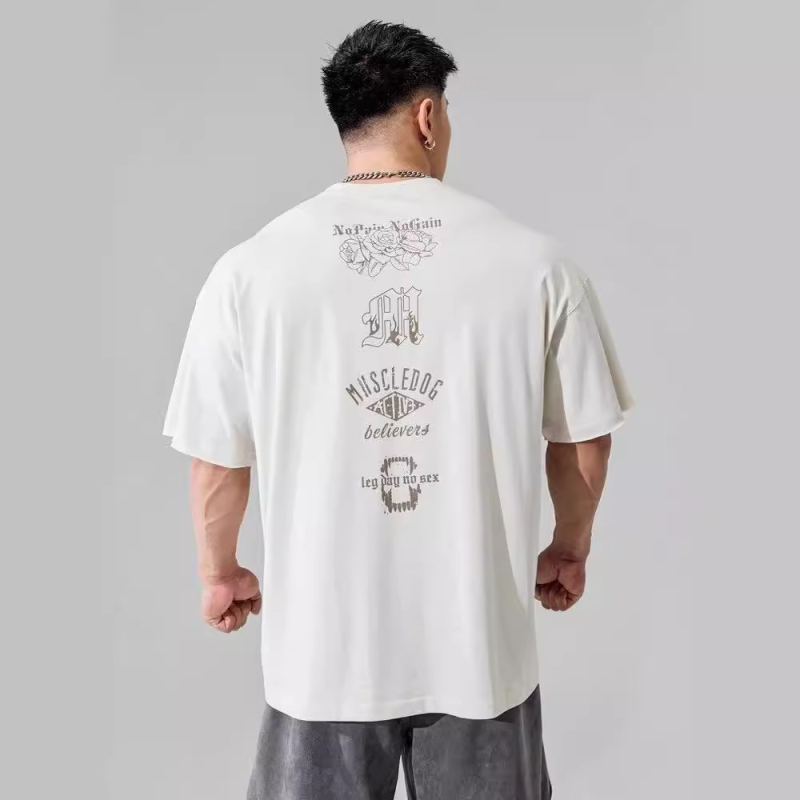 Muški kratkih rukava T-shirt u korejskom stilu, ljeto 2024, udoban kroj, okrugli izrez, otisak, casual komad