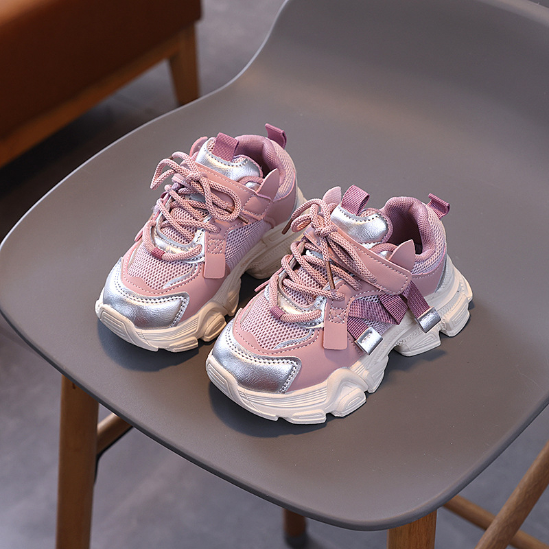 Jesenske dječje tenisice s Velcro kopčom — Unisex stil 'dad', prozračne mrežaste gornje, protiv klizanja, izdržljiva gumena potplat, za uzrast 1–12 godina
