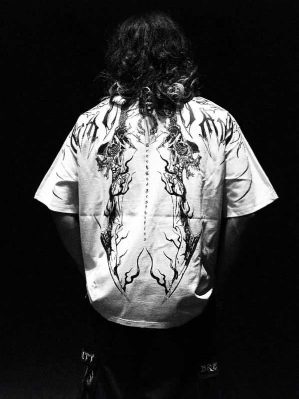 Breathedivinity BD, αμερικανική μάρκα streetwear, Diablo στυλ, άνετη γραμμή, Plus Size, αντρικό βαμβακερό T-shirt με κοντά μανίκια, εκτύπωση κρανίο-διάβολος