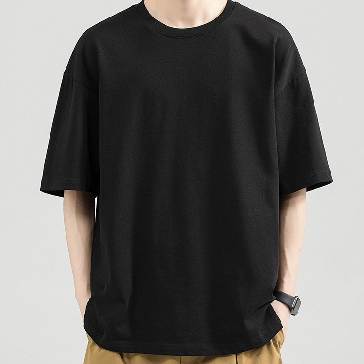 Ανδρικό κοντομάνικο T-shirt από 100% βαμβάκι, μονοχρωμο με στρογγυλό λαιμό, άνετη καθημερινή ένδυση.