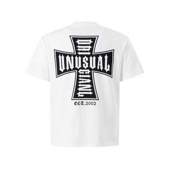 Ανδρικό βαμβακερό κοντομάνικο T‑shirt με εκτύπωση διασταυρωμένων γραμμάτων, streetwear έμπνευση, φαρδιά γραμμή, στρογγυλός λαιμός, καλοκαίρι