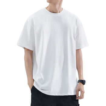 180 g μονόχρωμο κοντομάνικο T-shirt με δυνατότητα εκτύπωσης λογότυπου, στρογγυλή λαιμόκοψη, χαλαρή γραμμή, καλοκαιρινό casual