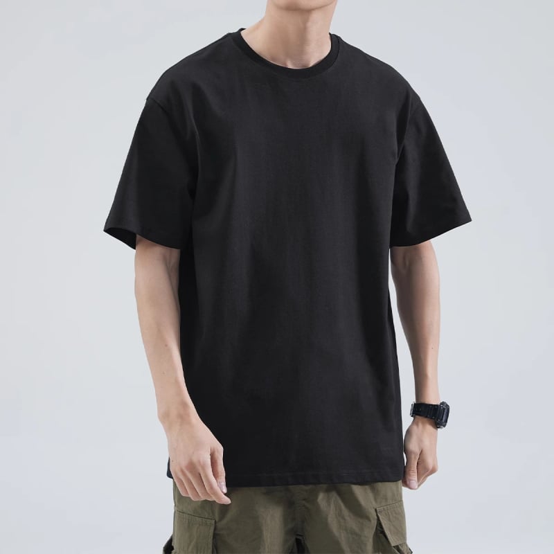 180 g μονόχρωμο κοντομάνικο T-shirt με δυνατότητα εκτύπωσης λογότυπου, στρογγυλή λαιμόκοψη, χαλαρή γραμμή, καλοκαιρινό casual
