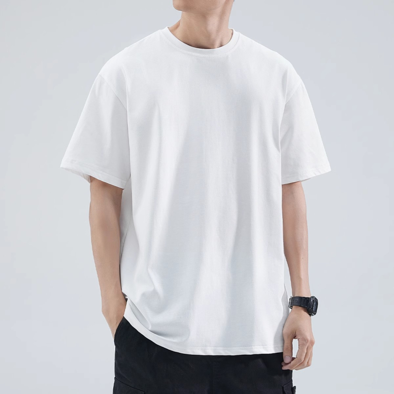 180 g μονόχρωμο κοντομάνικο T-shirt με δυνατότητα εκτύπωσης λογότυπου, στρογγυλή λαιμόκοψη, χαλαρή γραμμή, καλοκαιρινό casual