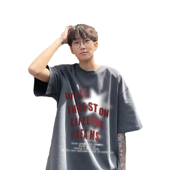 Ανδρικό T-shirt με κοντά μανίκια, μέγεθος Plus, καλοκαίρι 2024, αμερικανικό streetwear, χαλαρή γραμμή