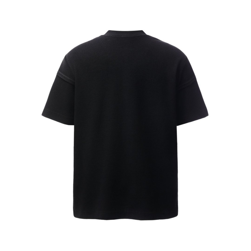 2026 καλοκαίρι: Νέο μοντέλο αμερικανικού streetwear T‑shirt με εκτύπωση γραμμάτων, εφέ ψευδούς δύο τμημάτων, στρογγυλός λαιμός, κοντά μανίκια, για άνδρες