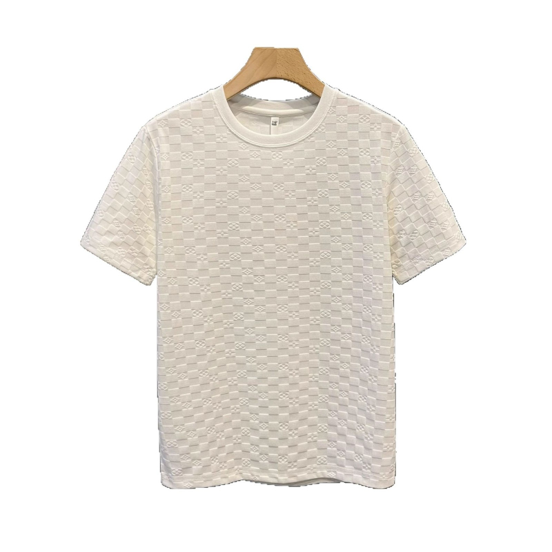 Αντρικό κοντομάνικο T‑shirt με στενή εφαρμογή, δροσερό ύφασμα Ice Silk, με σχέδιο γραμμάτων, επιχειρηματικό στυλ Ευρώπη-Αμερική, μοντέλο 2026