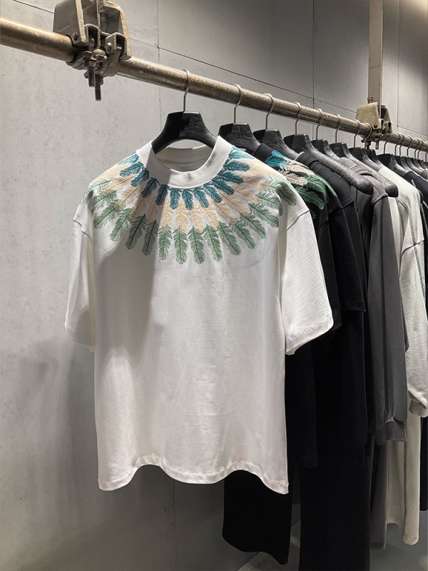 Ανδρικό καλοκαιρινό T‑shirt με εκτύπωση φτερού παγωνιού, υψηλής ποιότητας ραφή, κοντά μανίκια, στρογγυλός λαιμός, καθημερινό άνετο