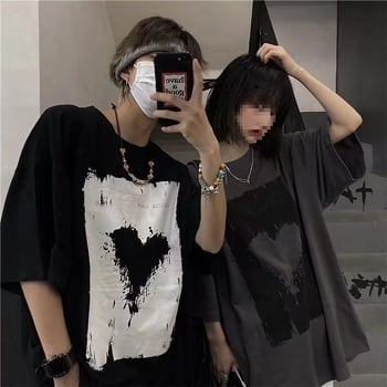 Muška kratka majica, slobodan kroj, trendovski ulični stil Harajuku i Hong Kong stil, ljeto, za parove