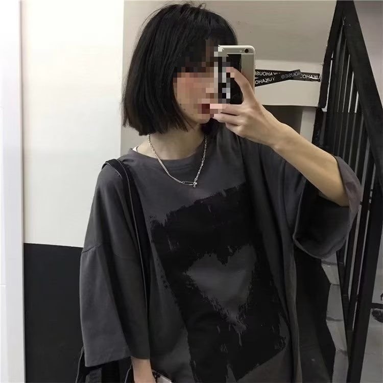 Muška kratka majica, slobodan kroj, trendovski ulični stil Harajuku i Hong Kong stil, ljeto, za parove
