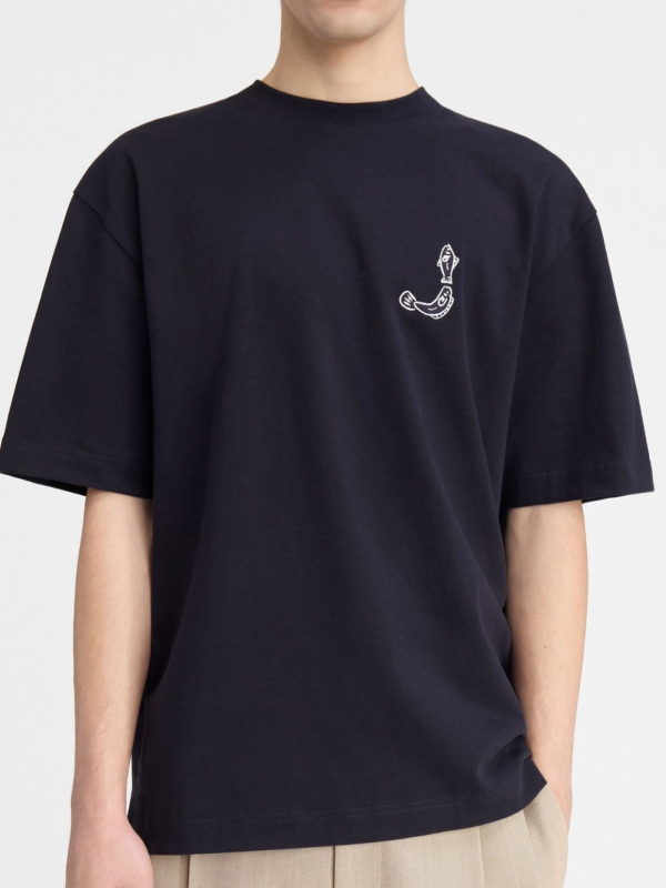 2025 Ανδρικό T‑shirt με εκτύπωση γραμμάτων, βαμβακερό, κοντομάνικο, φαρδιά γραμμή, στρογγυλός λαιμός, αναπνεύσιμο