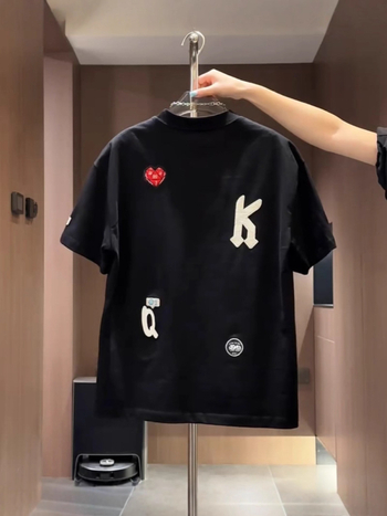 Ανδρικό κοντομάνικο T‑shirt σε αμερικάνικο στυλ, βαμβακερό, με κέντημα γραμμάτων, στρογγυλή λαιμόκοψη, καλοκαίρι.
