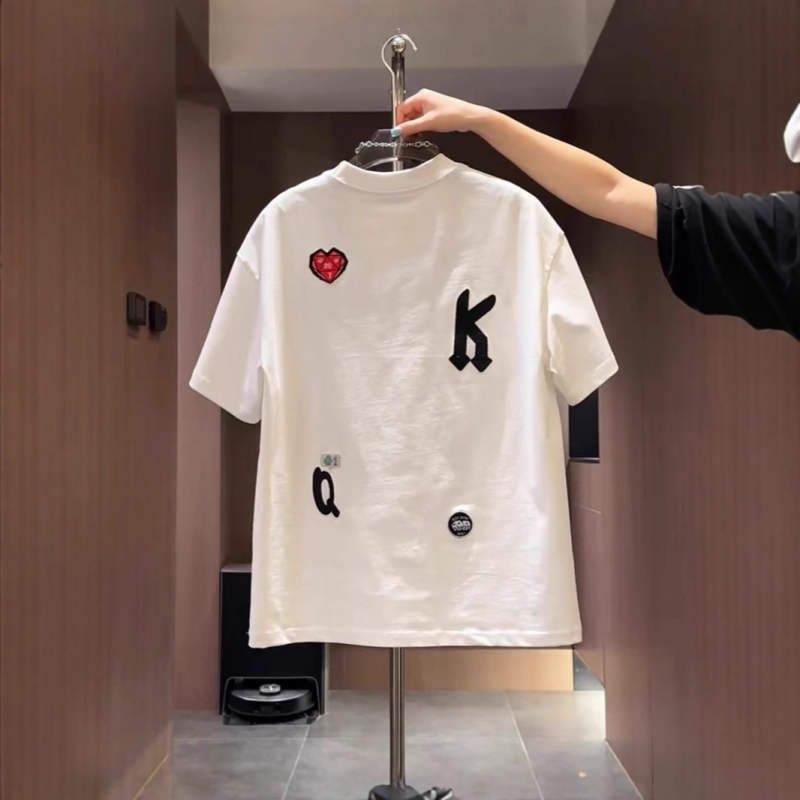 Ανδρικό κοντομάνικο T‑shirt σε αμερικάνικο στυλ, βαμβακερό, με κέντημα γραμμάτων, στρογγυλή λαιμόκοψη, καλοκαίρι.