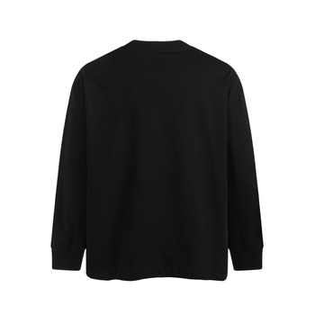 Ανδρικό βαμβακερό μακρυμάνικο T‑shirt με εκτύπωση γραμμάτων, χαλαρή εφαρμογή, στρογγυλός λαιμός, δρόμος στυλ