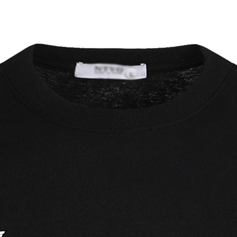 Ανδρικό βαμβακερό μακρυμάνικο T‑shirt με εκτύπωση γραμμάτων, χαλαρή εφαρμογή, στρογγυλός λαιμός, δρόμος στυλ