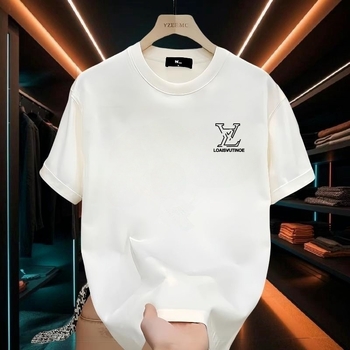 Muški pamukasti T-shirt kratkih rukava, okrugli izrez, slim fit, ljetni otisak s crtanom motivom, 2025