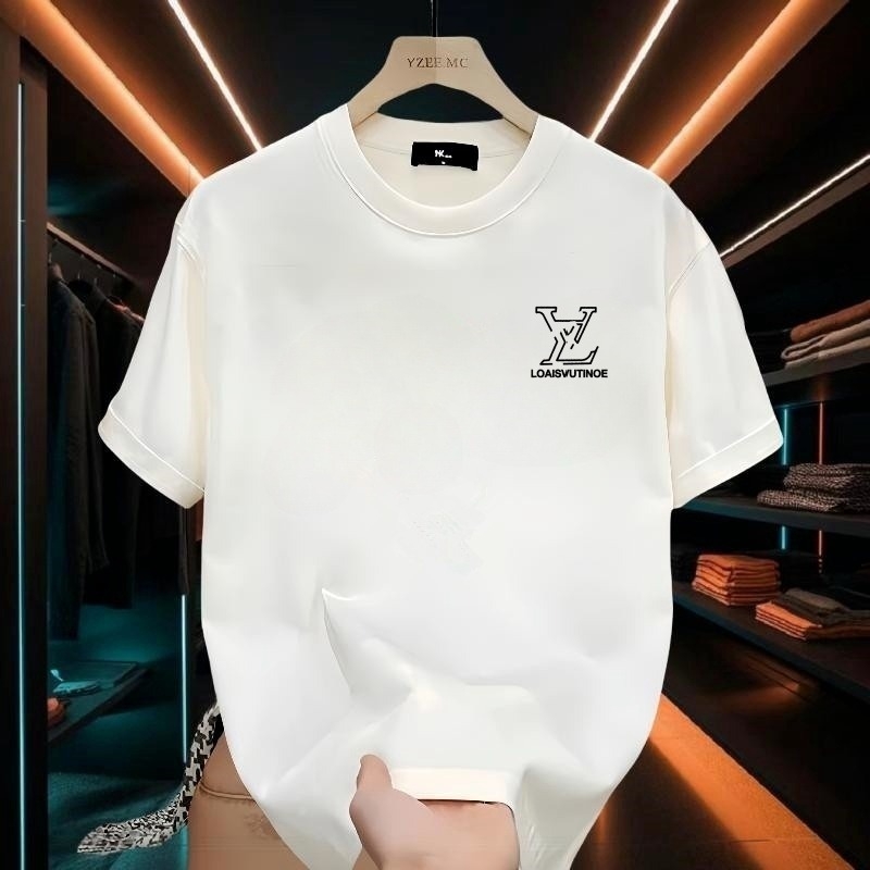 Muški pamukasti T-shirt kratkih rukava, okrugli izrez, slim fit, ljetni otisak s crtanom motivom, 2025