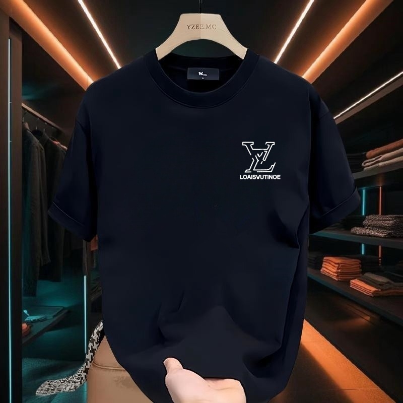 Muški pamukasti T-shirt kratkih rukava, okrugli izrez, slim fit, ljetni otisak s crtanom motivom, 2025