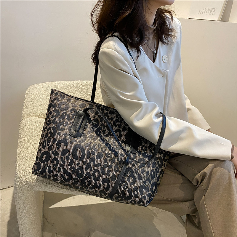 2025 Ženska torba velikog kapaciteta, leopard uzorak, tote torba s ručkom i naramenicom