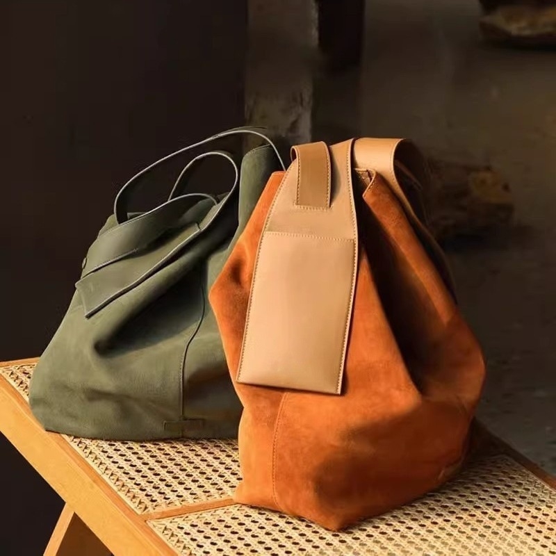 Bucket torba od velura za svakodnevnu upotrebu, s velikim kapacitetom, na ramenu ili crossbody, za žene