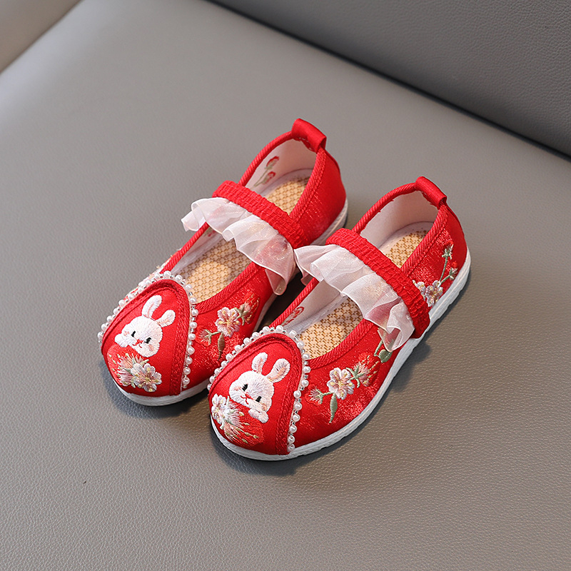 Strawberry Rabbit dječje Hanfu cipele, kineski stil s vezom i perlama