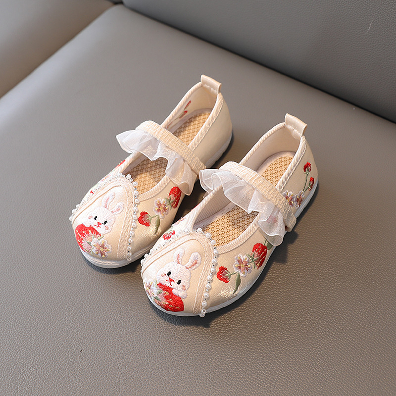 Strawberry Rabbit dječje Hanfu cipele, kineski stil s vezom i perlama