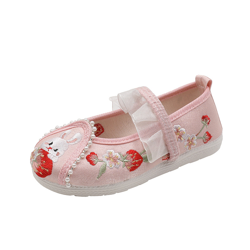 Strawberry Rabbit dječje Hanfu cipele, kineski stil s vezom i perlama