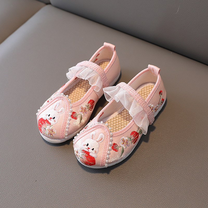 Strawberry Rabbit dječje Hanfu cipele, kineski stil s vezom i perlama
