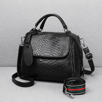 Torba za žene od prave kože, novi model, za nošenje u ruci ili preko ramena, utisnut uzorak zmije na vršnom sloju kože, crossbody torba za svakodnevnu ležernu upotrebu, mekana koža