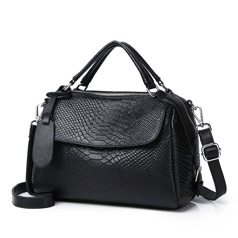 Torba za žene od prave kože, novi model, za nošenje u ruci ili preko ramena, utisnut uzorak zmije na vršnom sloju kože, crossbody torba za svakodnevnu ležernu upotrebu, mekana koža