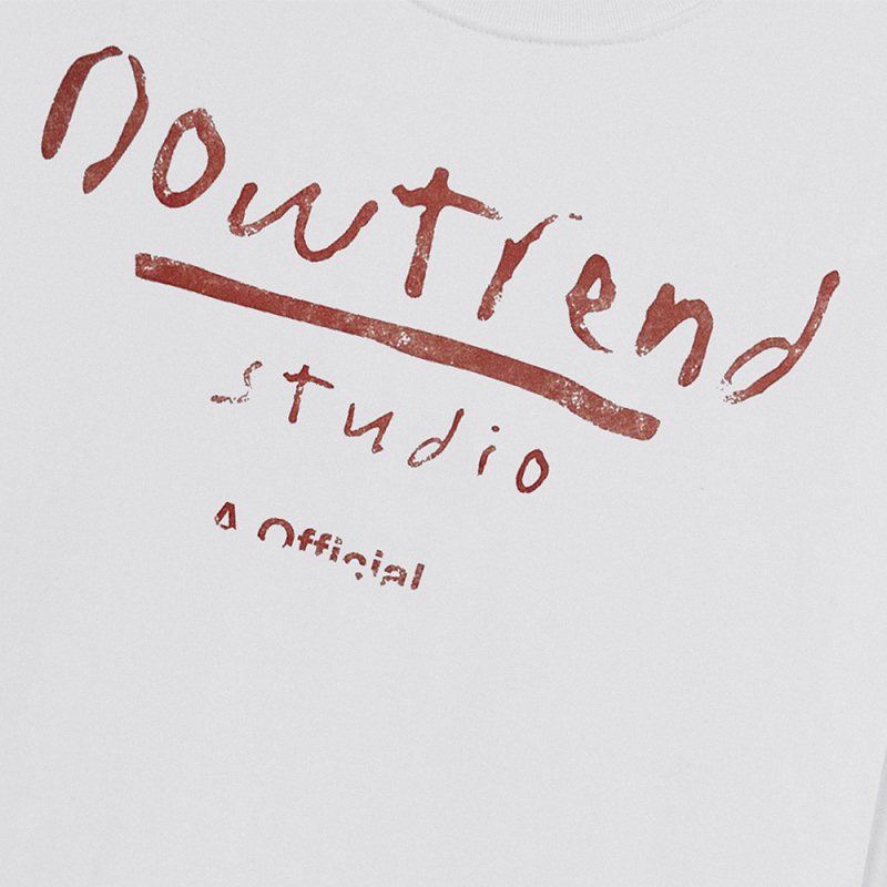 Μακρυμάνικο T‑shirt με εκτύπωση γραμμάτων, 320 g καθαρό βαμβάκι, βαριά κατασκευή, χαλαρή γραμμή, στρογγυλός λαιμός, ανδρικό streetwear άνοιξη-φθινοπωρο
